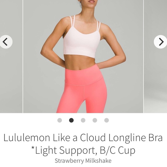 lululemon athletica Other - Lululemon Like A Cloud Bra B/C Cup in Strawberry Milkshake Size 6